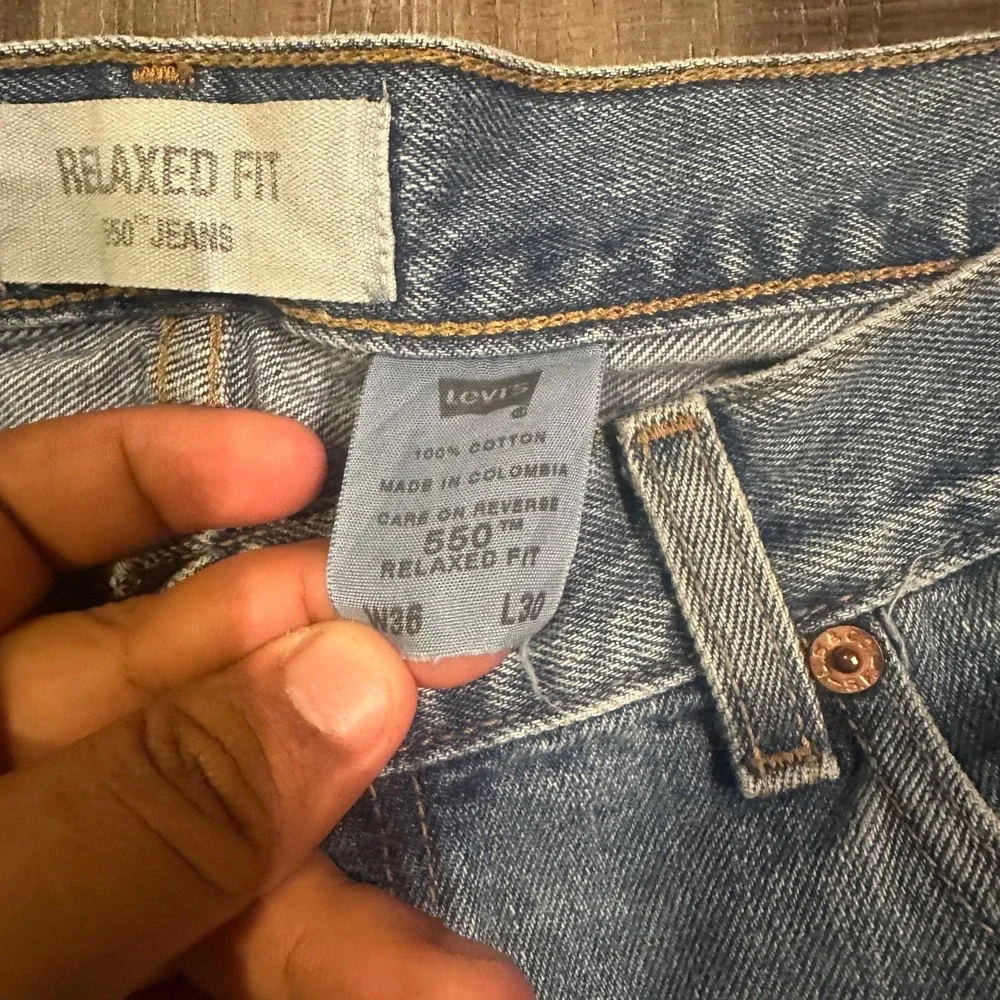 Levis 550 Jeans Men 34x29 Blue‎ Medium Wash Relaxed Fit Tapered Denim Y2K
